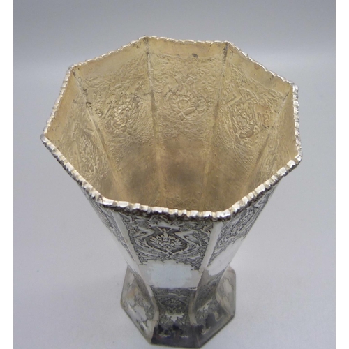 833 - An Ottoman silver vase, 14cm