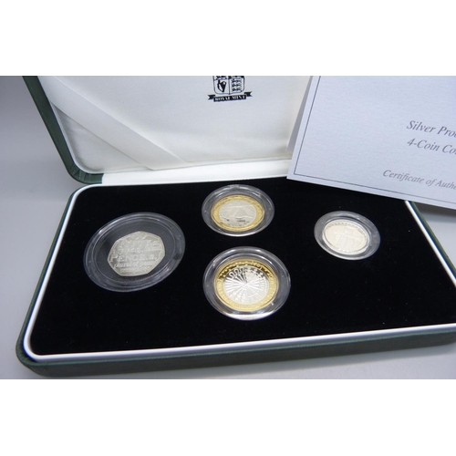 840 - A Royal Mint 2005 Silver Proof Piedfort 4-Coin Collection, boxed with certificate