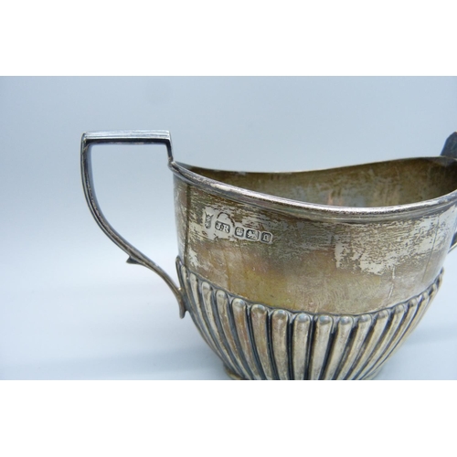 859 - A silver sugar bowl, 93g, J.R. makers mark