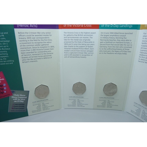 869 - Coins; The Royal Mint, Celebrating 50 Years of the 50p British Military Set