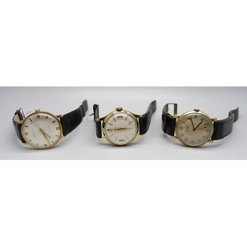 885 - Three wristwatches, Ogival, Kienzle and Caravelle