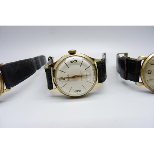 885 - Three wristwatches, Ogival, Kienzle and Caravelle