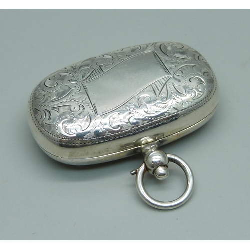 947 - An engraved silver double sovereign case, Birmingham 1908