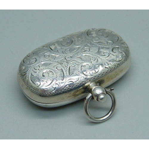 947 - An engraved silver double sovereign case, Birmingham 1908