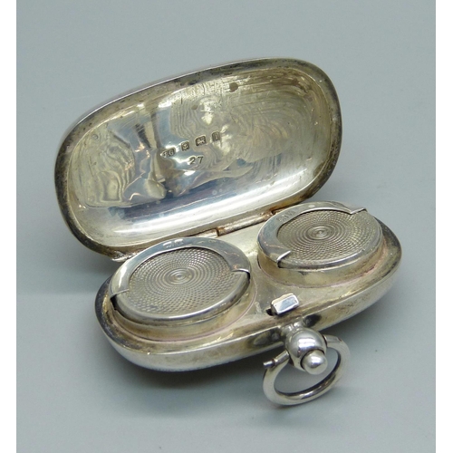 947 - An engraved silver double sovereign case, Birmingham 1908