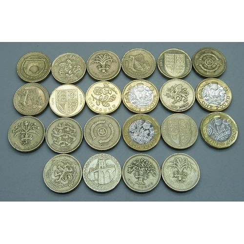 962 - Twenty-two £1 coins