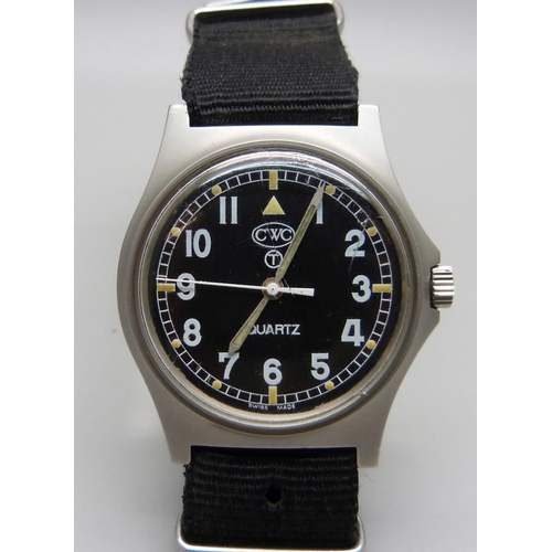 969A - A CWC W10 military wristwatch, black dial, NATO strap, case back marked W10/6645-99 5415317 9287/06,... 