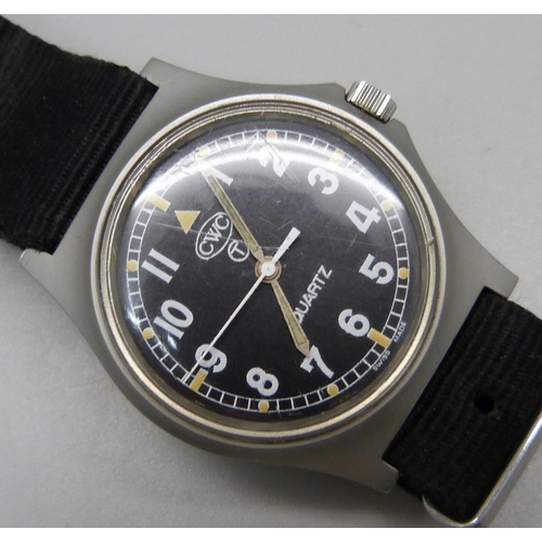 969A - A CWC W10 military wristwatch, black dial, NATO strap, case back marked W10/6645-99 5415317 9287/06,... 