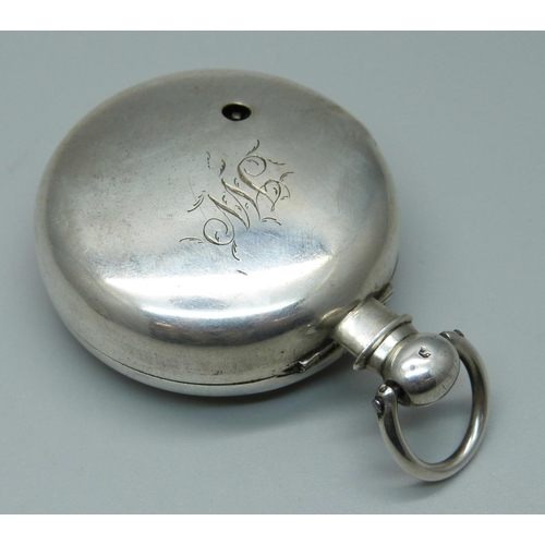 971 - A silver pair cased verge pocket watch, by David Jones, Almwch, (on Anglesey), the case hallmarked B... 