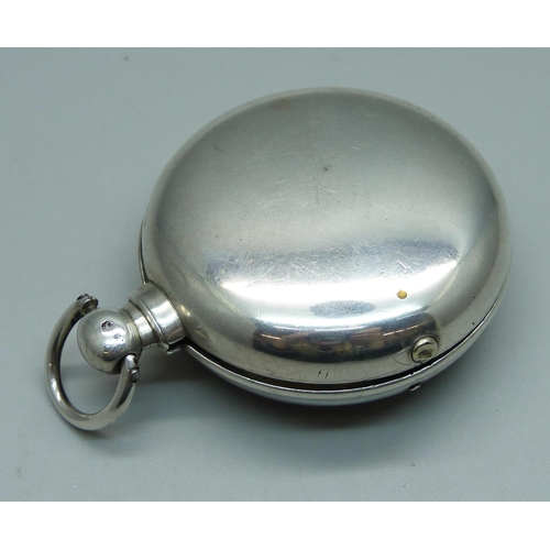 971 - A silver pair cased verge pocket watch, by David Jones, Almwch, (on Anglesey), the case hallmarked B... 