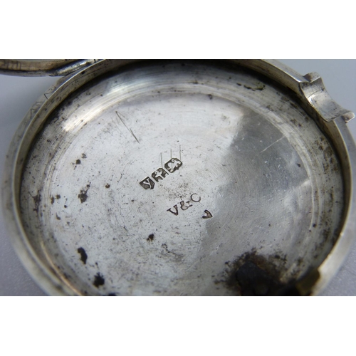 971 - A silver pair cased verge pocket watch, by David Jones, Almwch, (on Anglesey), the case hallmarked B... 