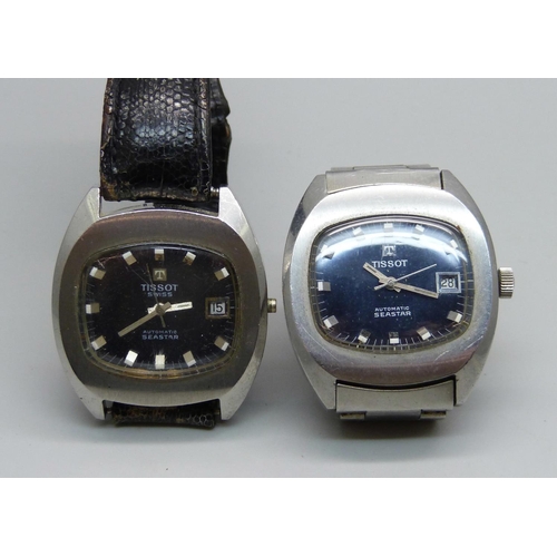 994 - Two Tissot Seastar automatic wristwatches, (one lacking crown and for spares)