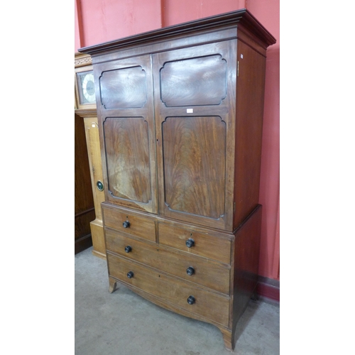 103 - A George III mahogany linen press