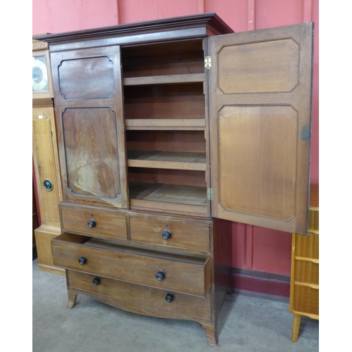 103 - A George III mahogany linen press