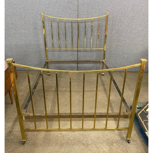 132 - A Victorian brass double bed