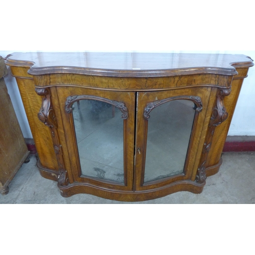 134 - A Victorian walnut serpentine credenza