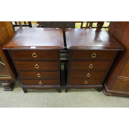 174 - A pair of Stag Minstrel mahogany four drawer chests