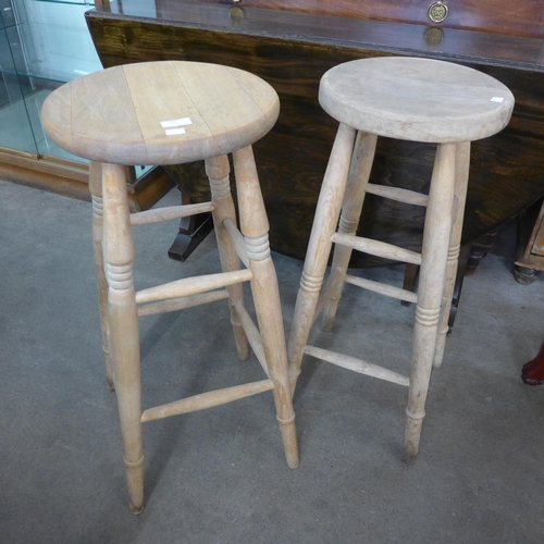 184 - Two beech kitchen stools