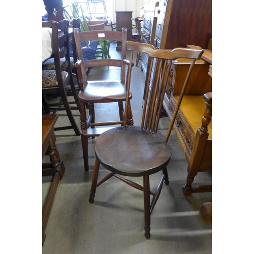 208 - A Victorian child's elm and beech chair and a small Arts and Crafts beech chair