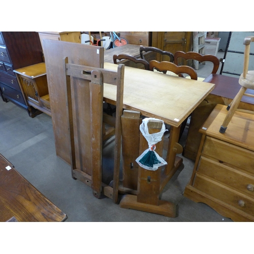 223 - Two small Cotswold School oak refectory tables