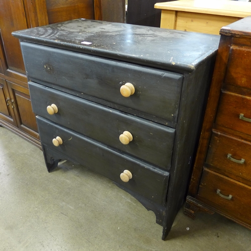 228 - A painted pine chest of drawers