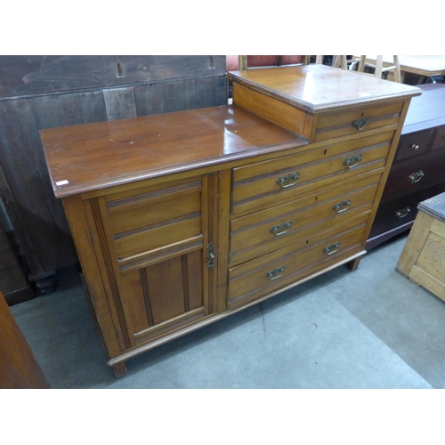 256 - An Edward VII satin birch sideboard