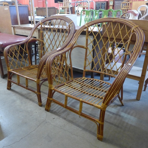 264 - A pair of bamboo armchairs