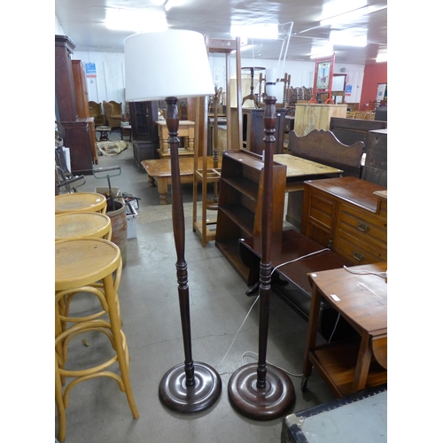 275 - Two beech standard lamps