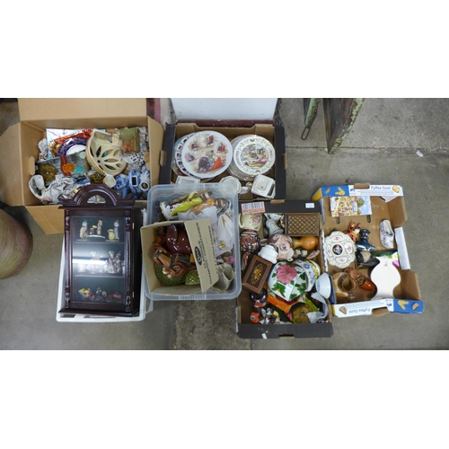 282 - Six boxes of decorative china and other items