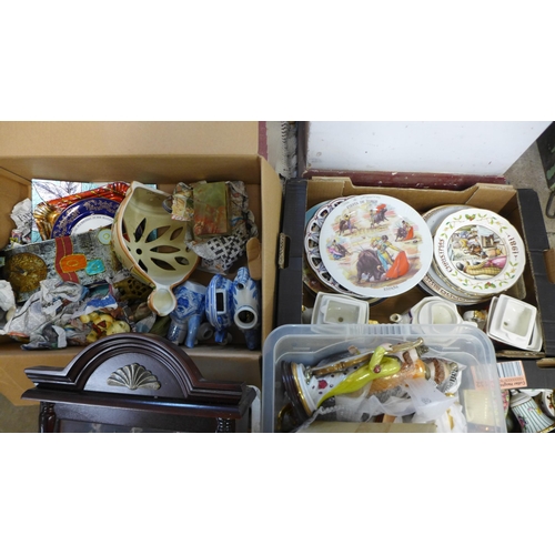 282 - Six boxes of decorative china and other items