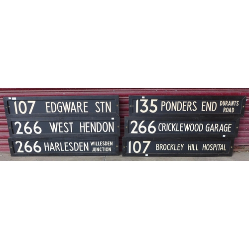 290 - Six framed London bus stop signs