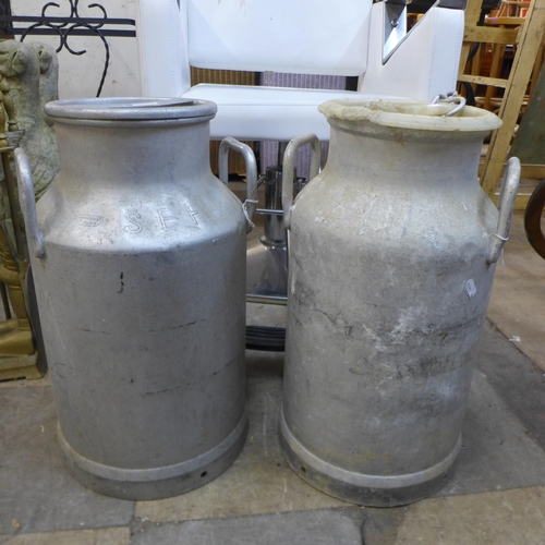 305 - A pair of aluminium milk churns