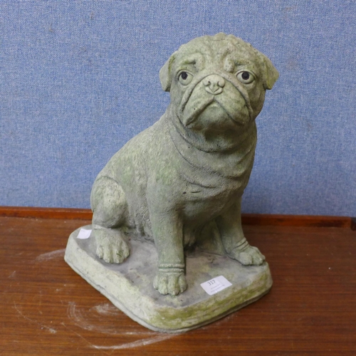 317 - A concrete garden figure of a pug