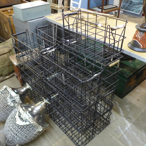 318 - Assorted metal bottle crates