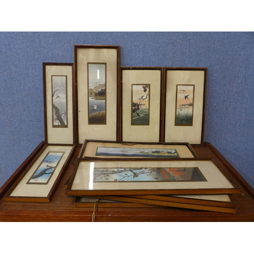 328 - Eleven small Chinese watercolours, framed