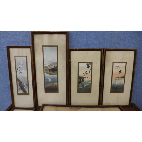 328 - Eleven small Chinese watercolours, framed