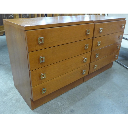 36 - A pair of teak small teak chests of drawers