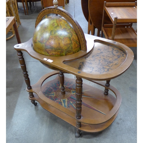 7 - An Italian terrestrial globe cocktail trolley/cabinet