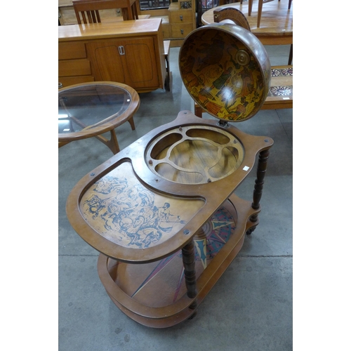 7 - An Italian terrestrial globe cocktail trolley/cabinet