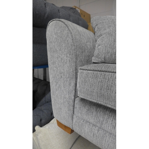 1414 - Two grey Dahlia sofas, four seater and love seat