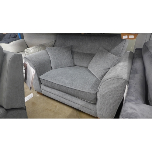 1414 - Two grey Dahlia sofas, four seater and love seat