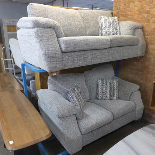 1486 - A grey fleck Whisper three seater and two seater sofa