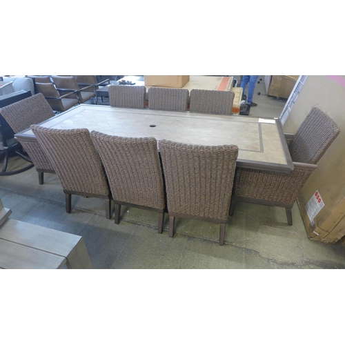 1529 - A Sunvilla Palafox 9 piece dining set, original RRP £1916.66 + VAT - missing seat cushions (4167-3) ... 