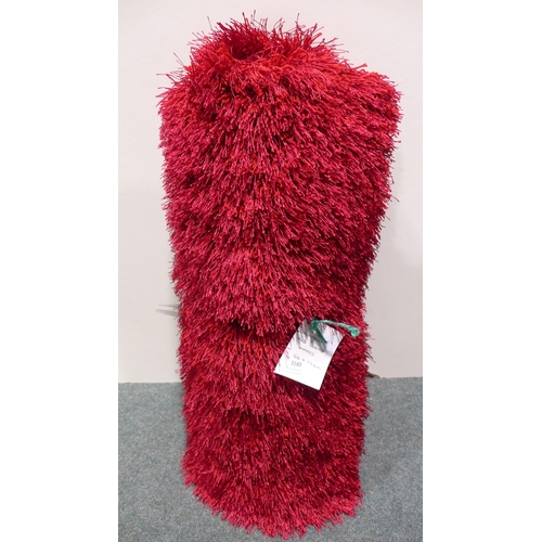 3126 - Balotelli Luxury Red Shaggy Rug - 60cm x 110cm (34)