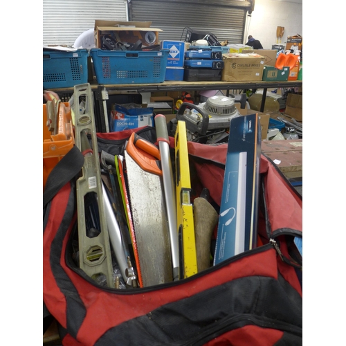 2027 - A large bag of tools, drills, saws, etc.