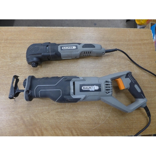 2035 - A Bauker reciprocating saw(psr850g2) and a  Bauker multi tool (pmf300gh-1)