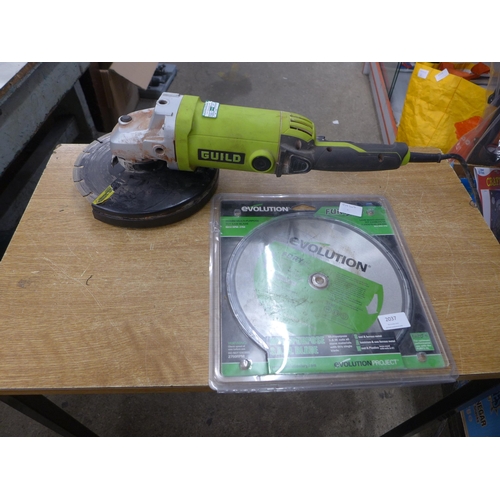 2037 - A Guild 240v angle grinder with spare blades