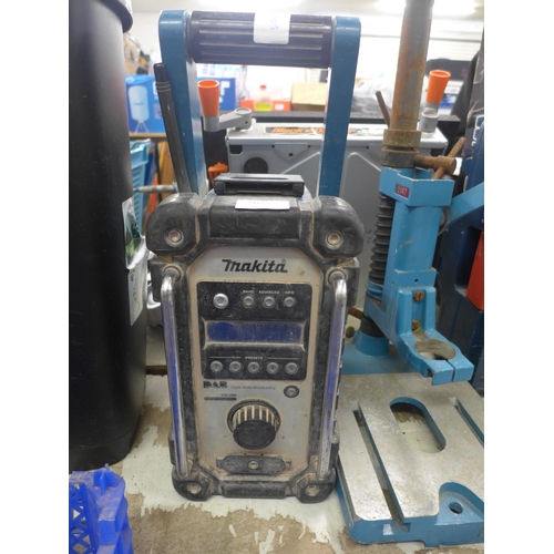 2042 - A Makita site radio and a Wolf drill stand