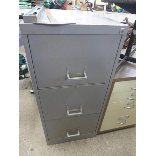 2295 - A Bisley filing cabinet, 3 draw filling cabinet and swivel office chair