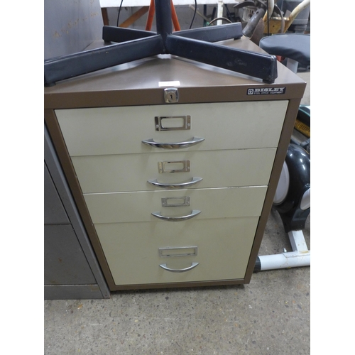 2295 - A Bisley filing cabinet, 3 draw filling cabinet and swivel office chair